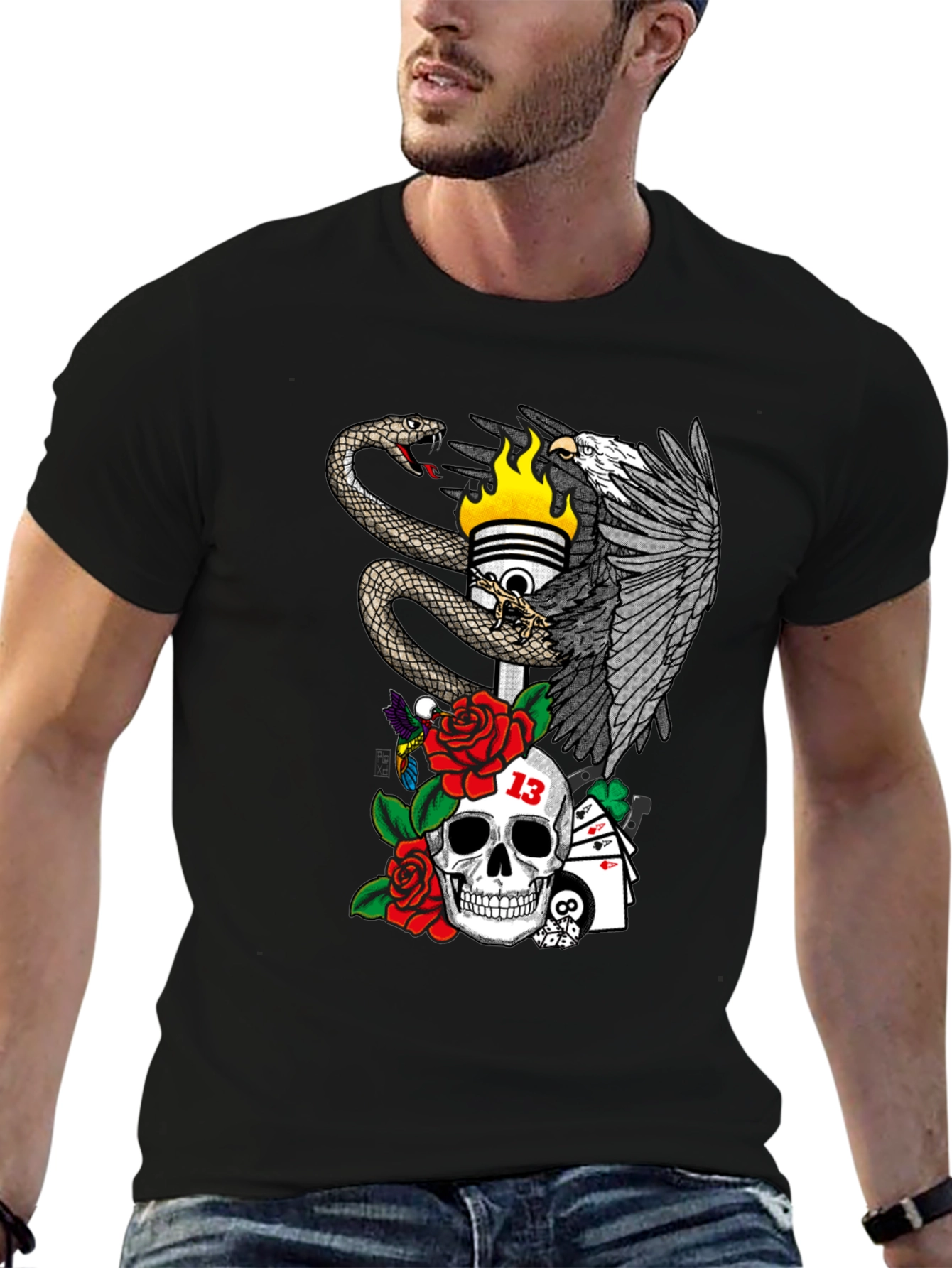 Eagle Snake Skull T-Shirt