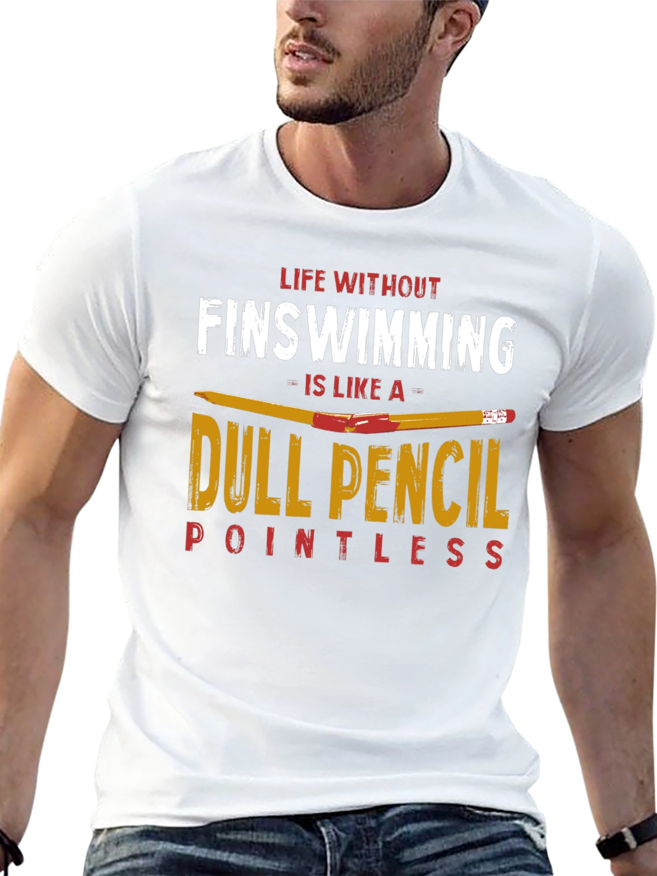 Funny Finswimming T-Shirt Dull Pencil