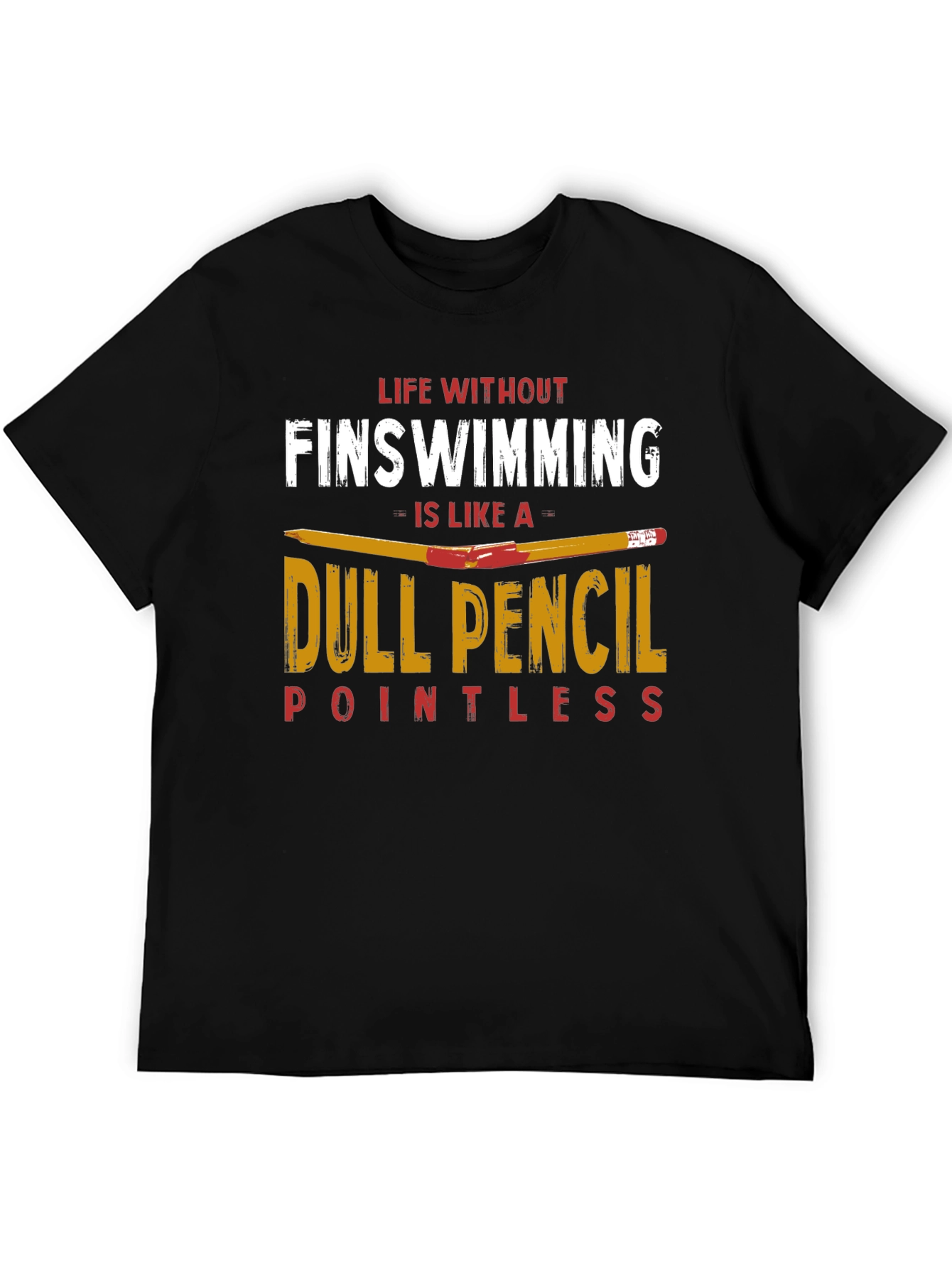 Funny Finswimming T-Shirt Dull Pencil
