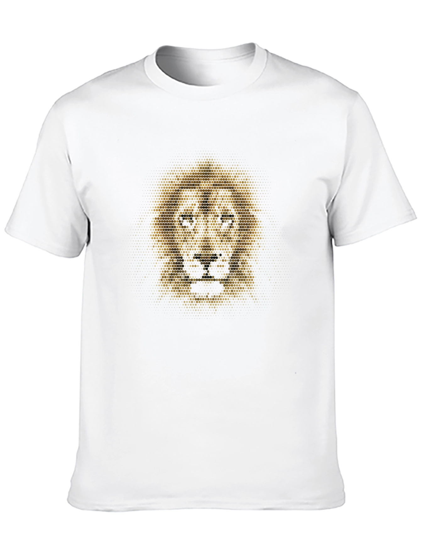 Lion Dot Art Graphic T-Shirt - Black