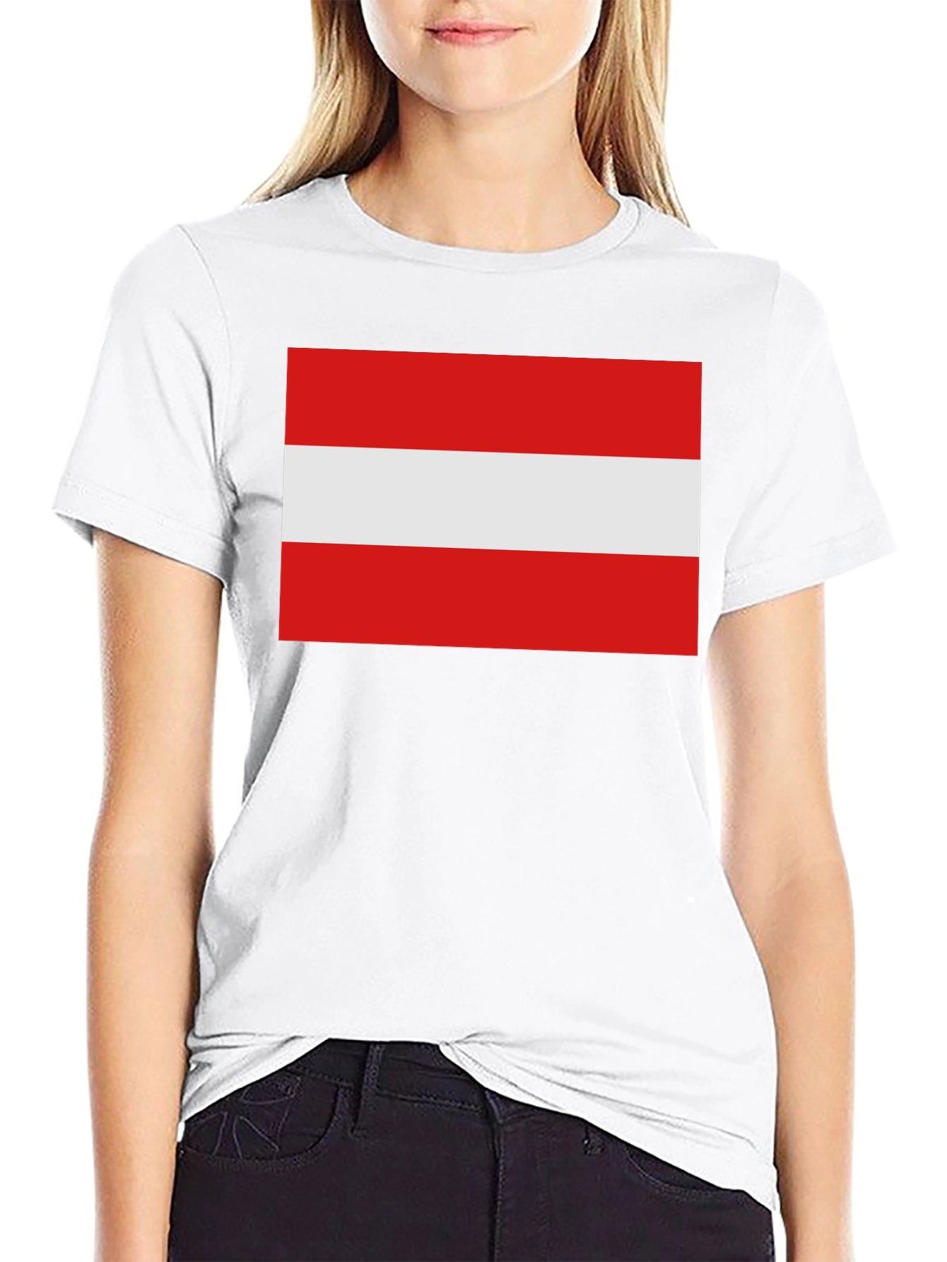 Austrian Flag T-Shirt - Classic Red and White Design