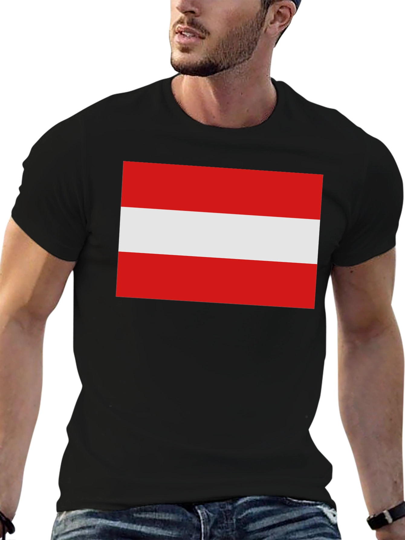 Austrian Flag T-Shirt - Classic Red and White Design