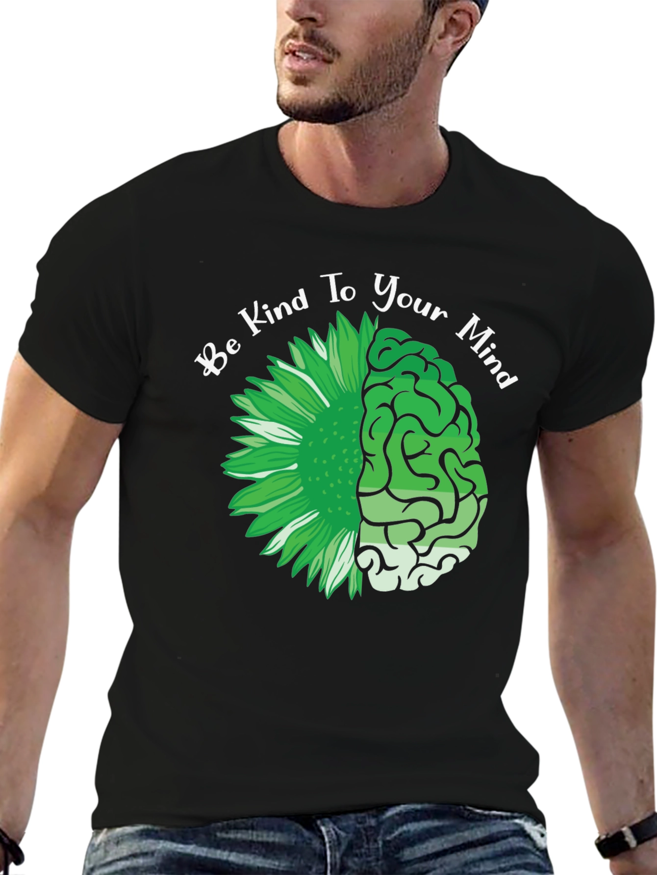 Kind Mind T-Shirt - Floral Brain Design