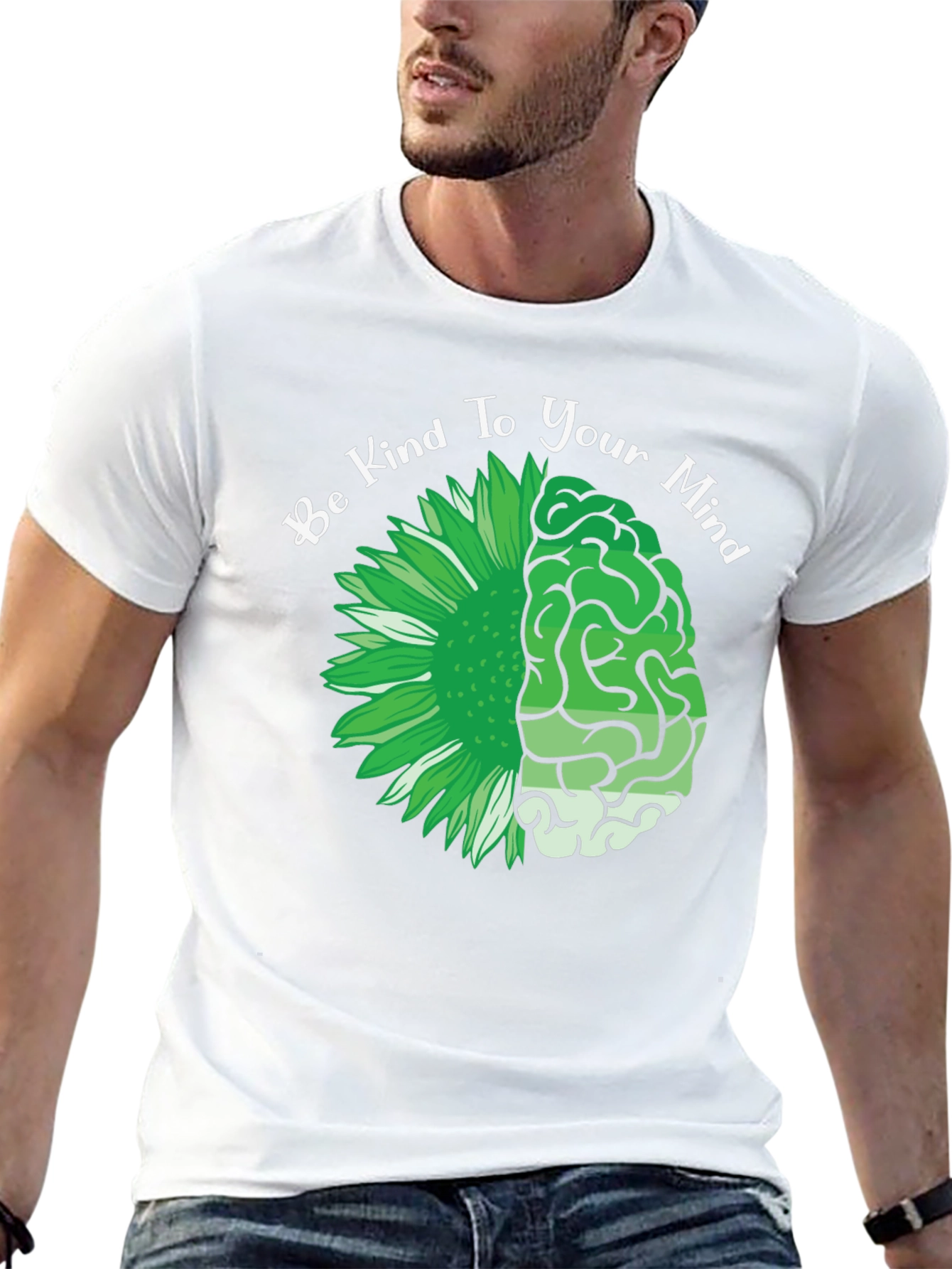 Kind Mind T-Shirt - Floral Brain Design
