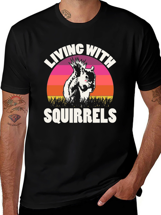 Living With Squirrels Graphic Tee - Unisex Black T-Shirt