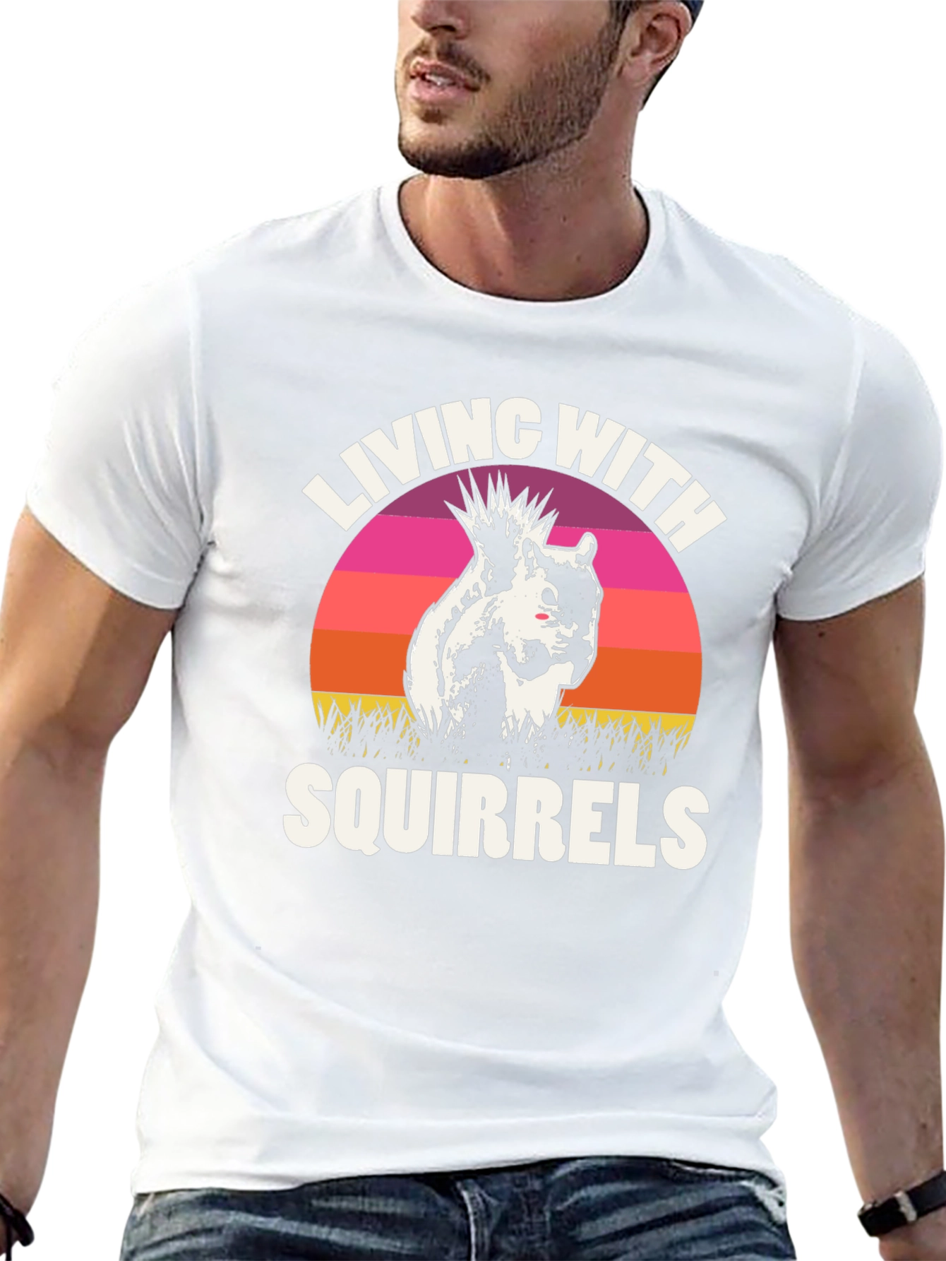 Living With Squirrels Graphic Tee - Unisex Black T-Shirt