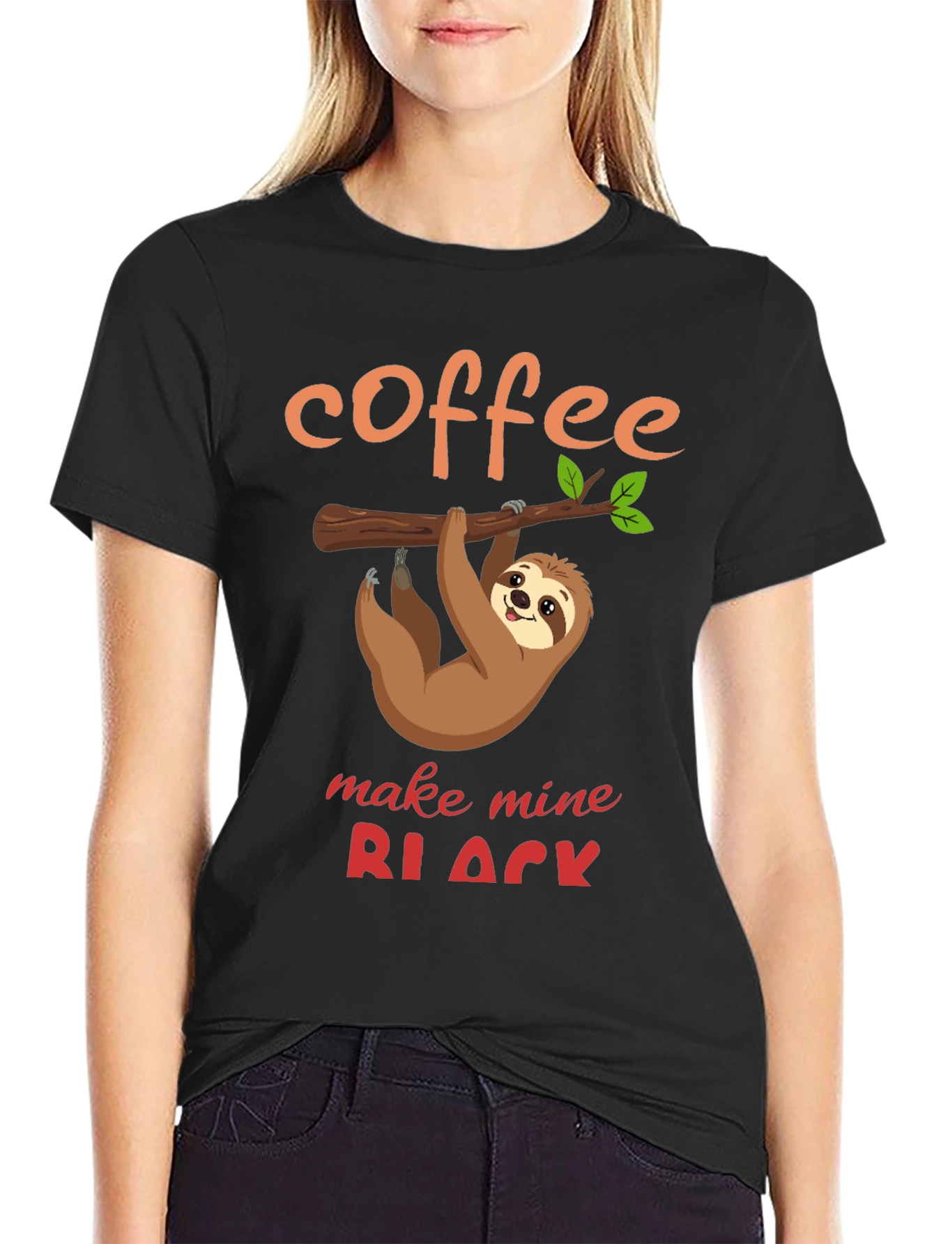 Coffee Sloth T-Shirt - Make Mine Black Funny Tee