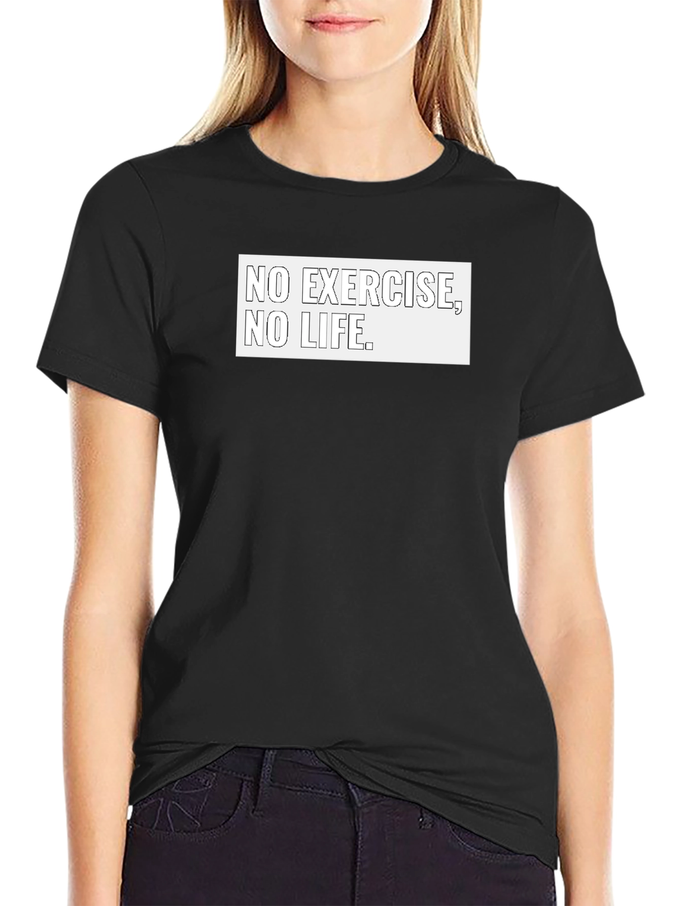 No Exercise No Life Black T-Shirt