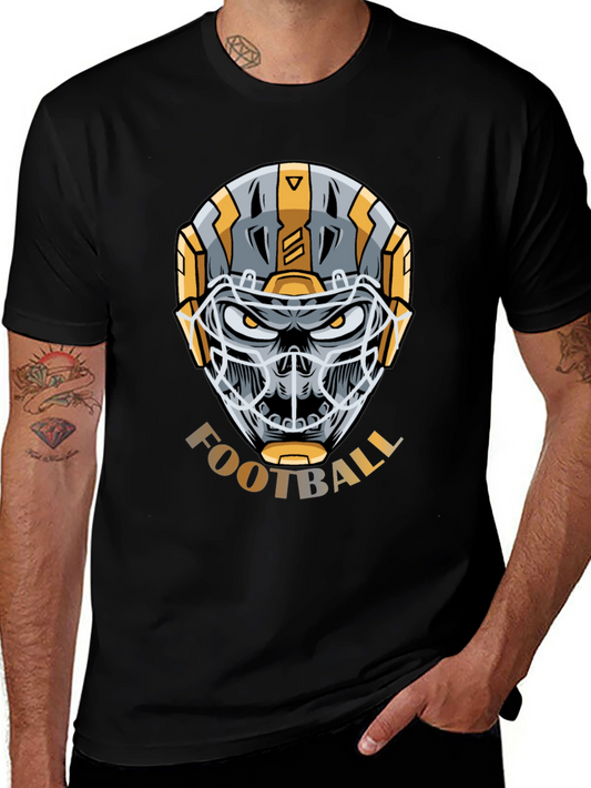 Skull Football Helmet Graphic T-Shirt