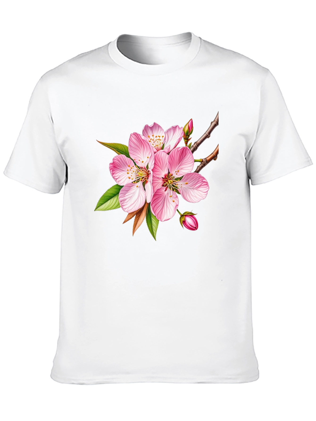 Floral Blossom Graphic Tee - Casual Black T-Shirt
