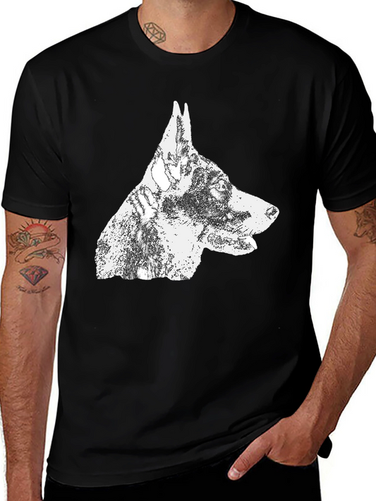 Doberman Dog Graphic T-Shirt - Black Cotton Tee