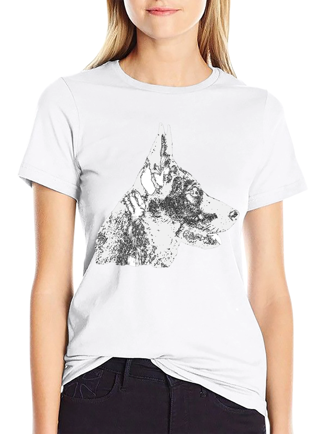 Doberman Dog Graphic T-Shirt - Black Cotton Tee