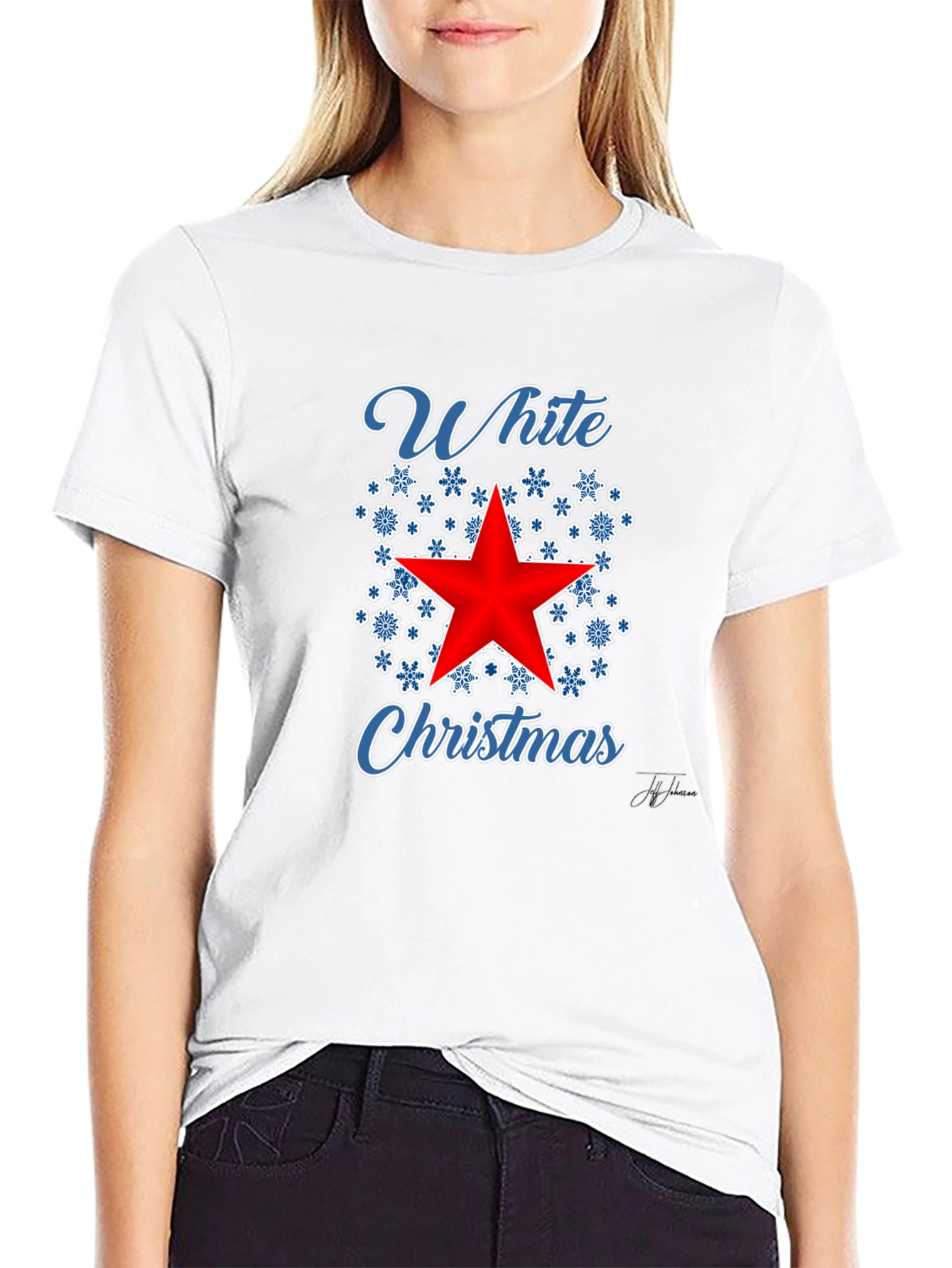 White Christmas Star Graphic Tee