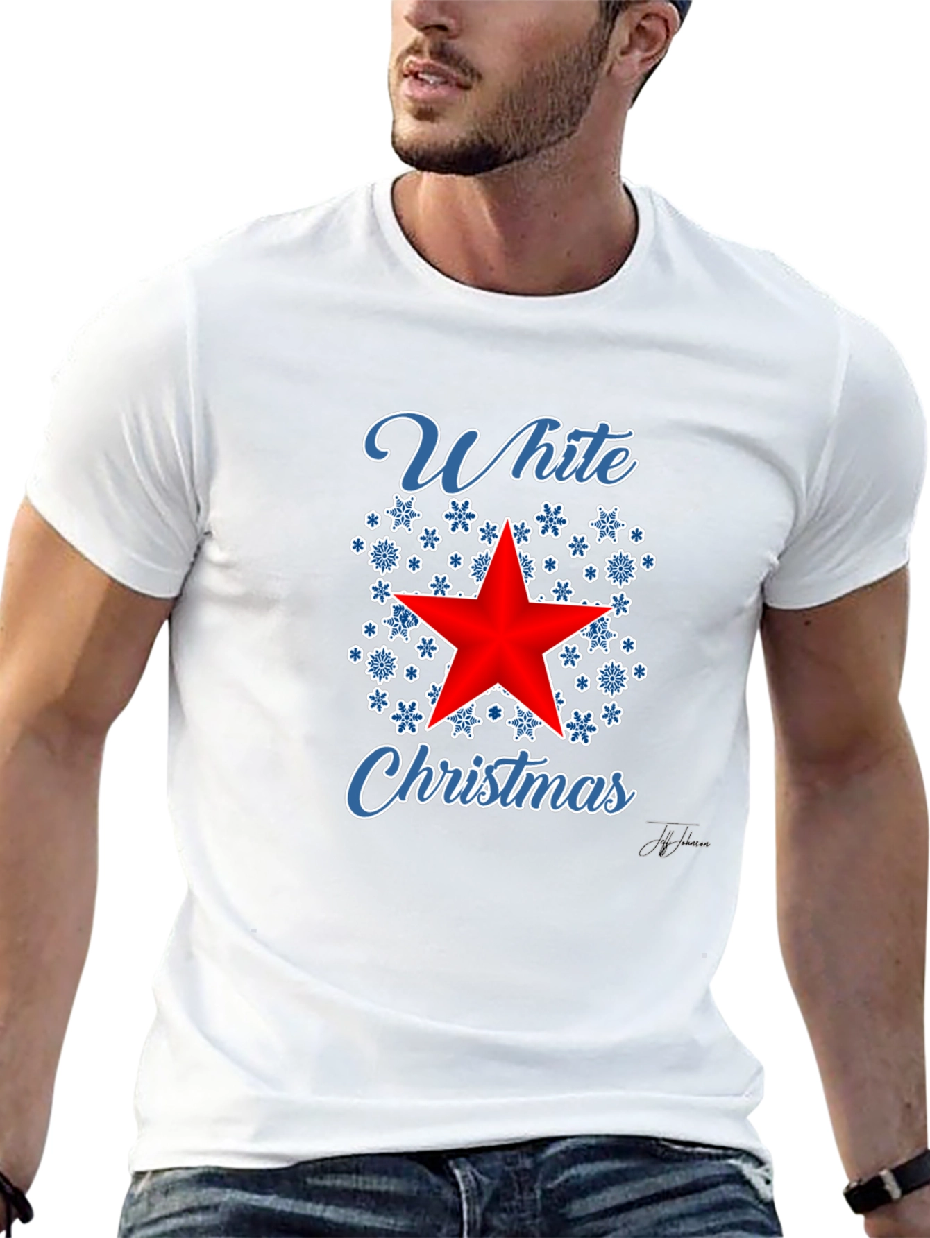 White Christmas Star Graphic Tee
