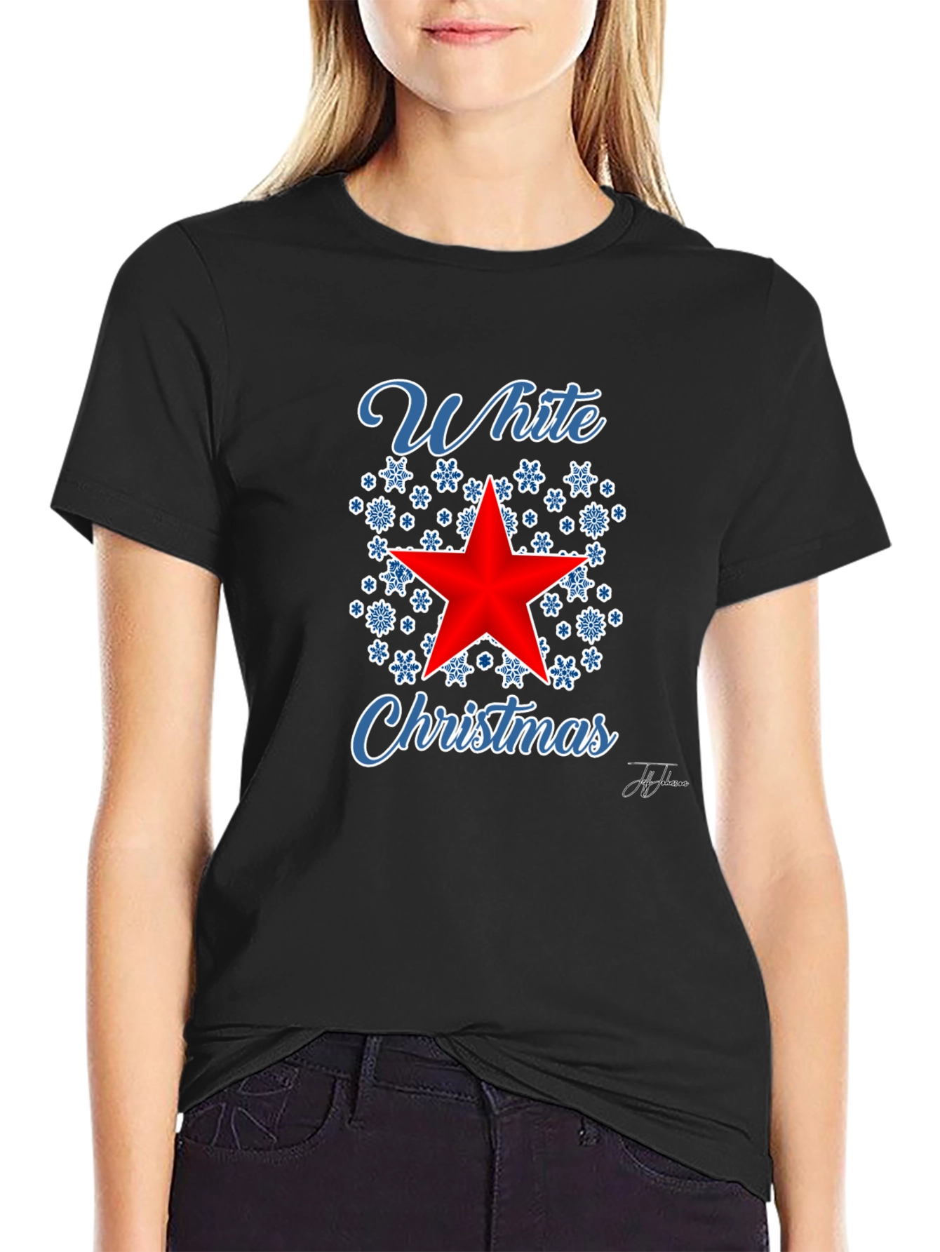 White Christmas Star Graphic Tee