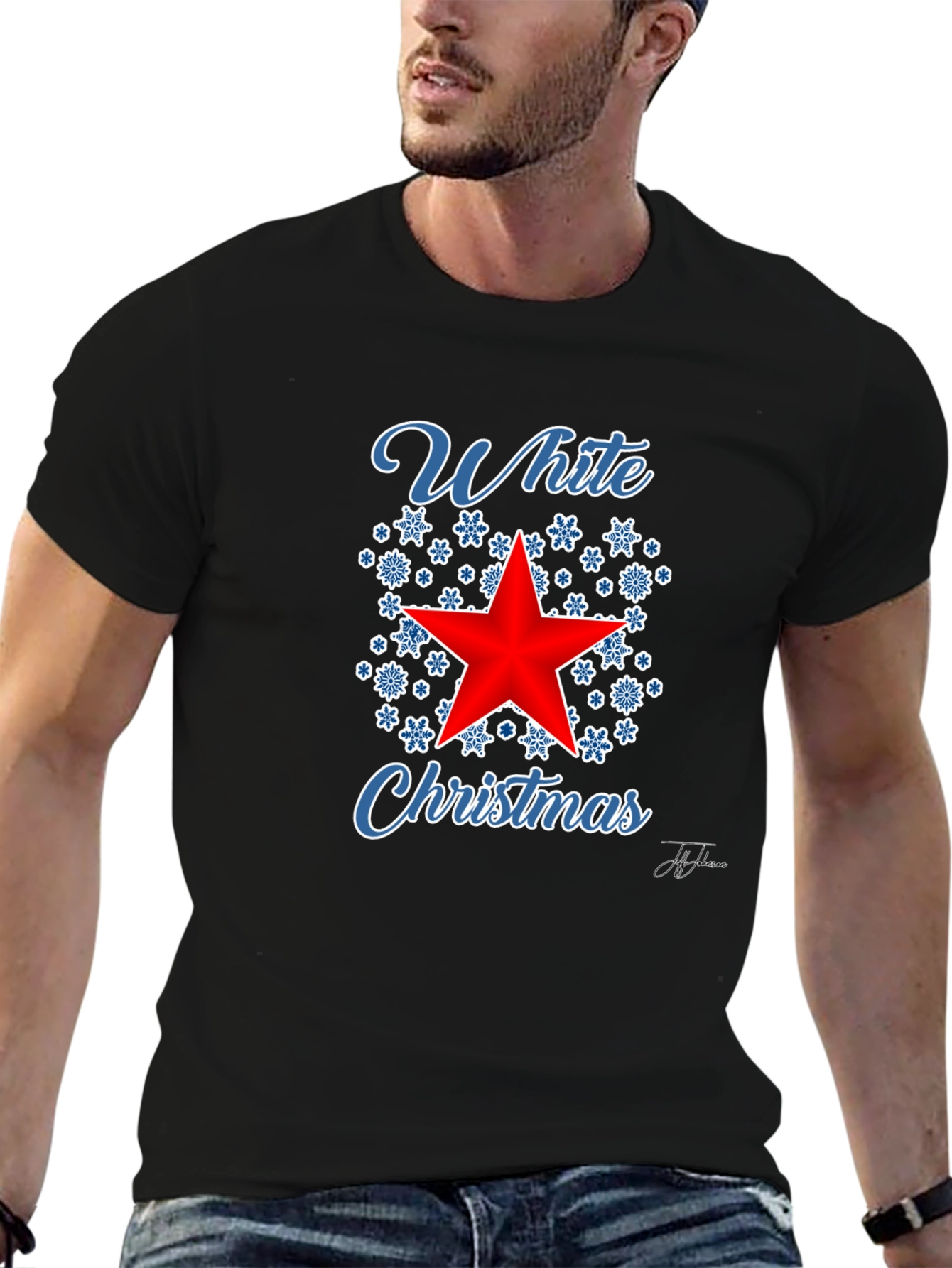 White Christmas Star Graphic Tee
