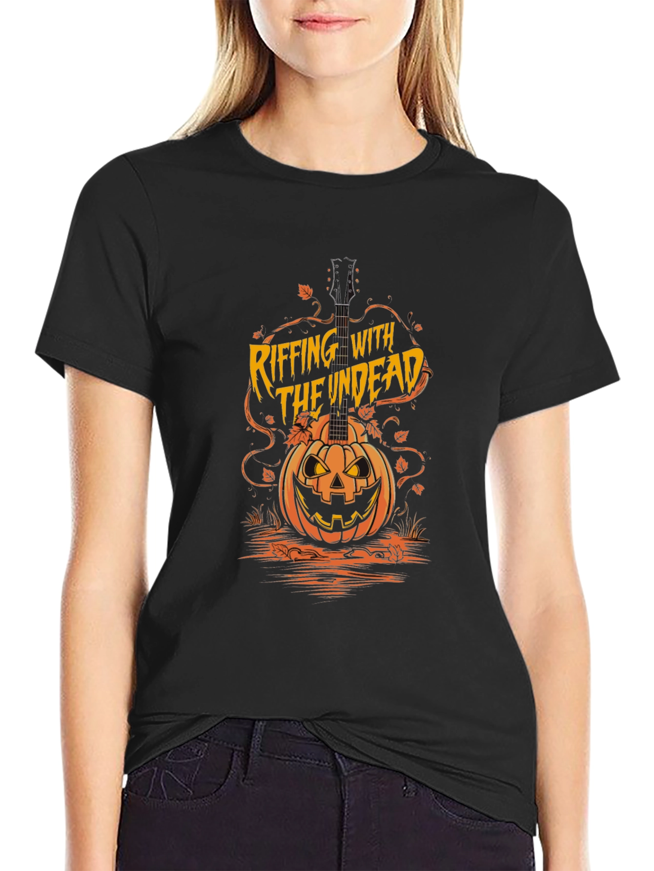 Riffing With The Undead Halloween T-Shirt