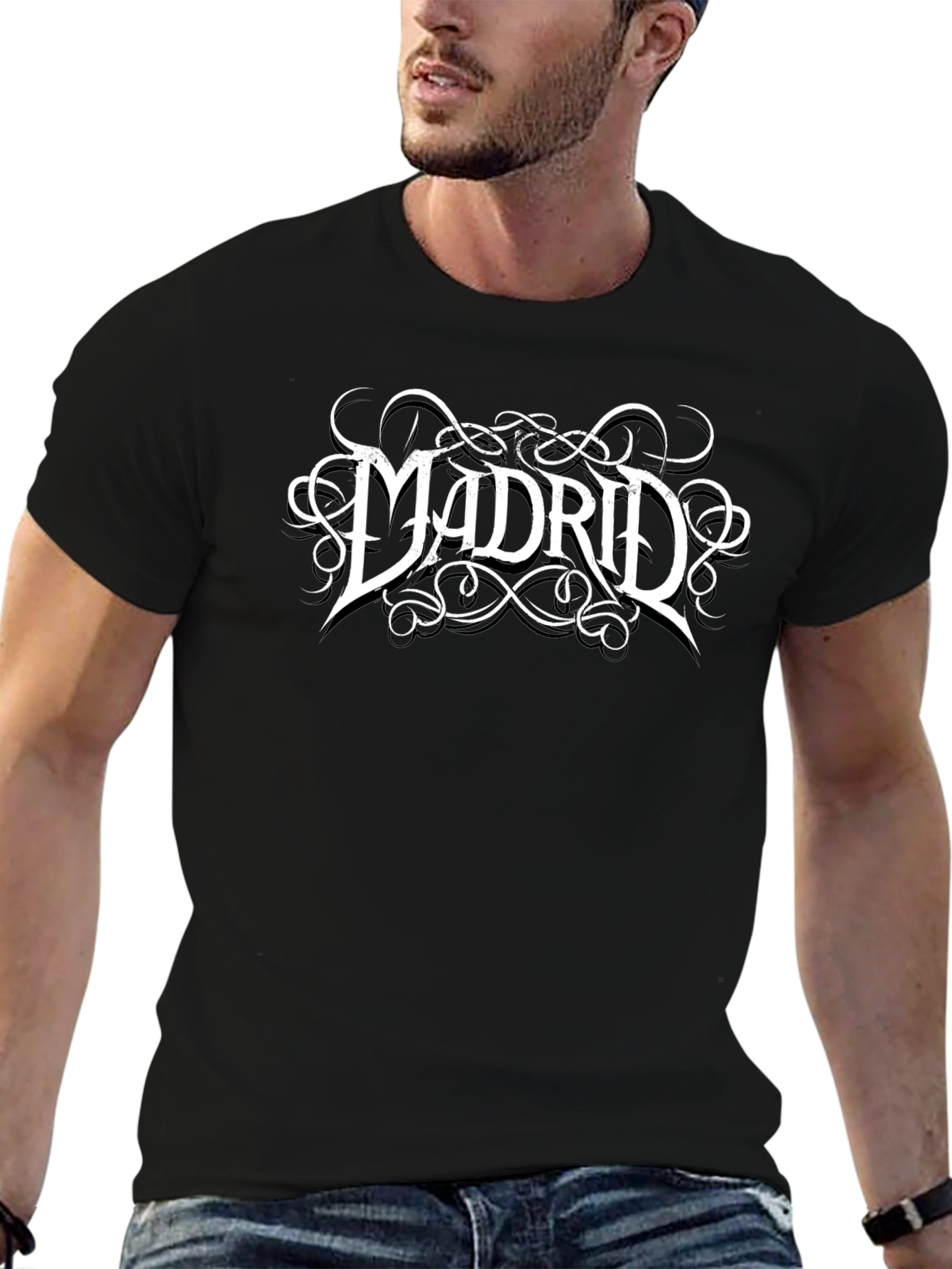 Madrid Graphic Tee - Classic Style Black T-Shirt