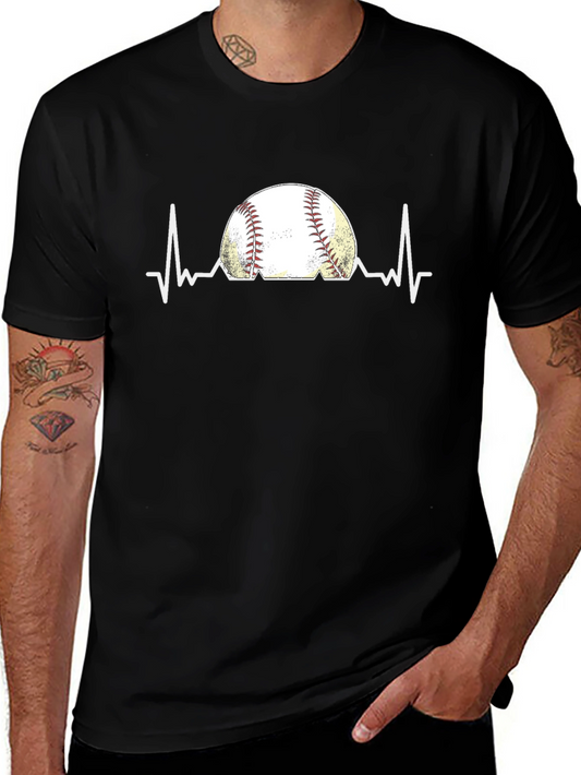 Baseball Heartbeat Graphic T-Shirt