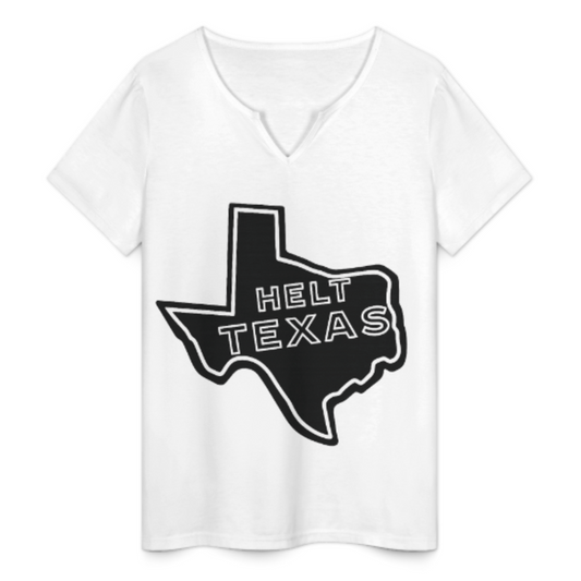 Helt Texas Vintage Outline Graphic Tee – Minimalist Texas State Pride V-Neck Shirt for Everyday Western Style(z385)