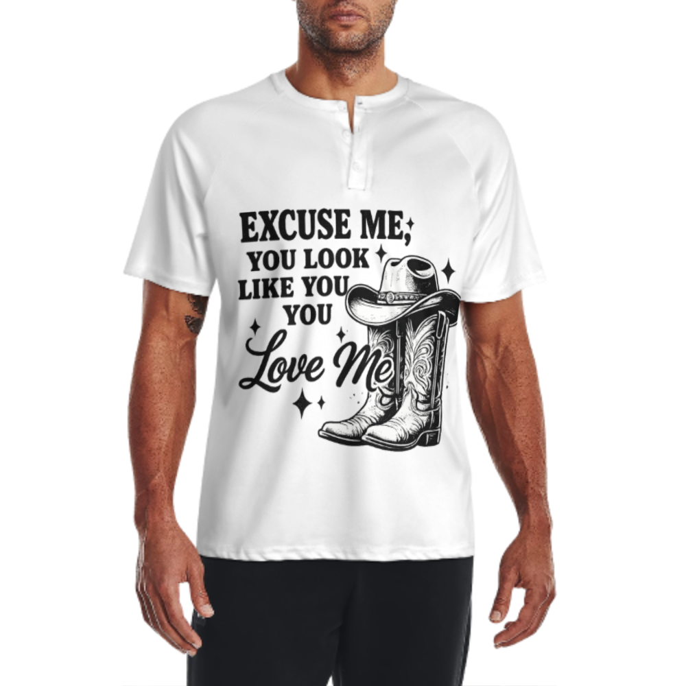 Excuse Me, You Look Like You Love Me Western Cowboy Graphic T-Shirt – Vintage Country Boots & Hat Tee for Men and Women(z365)