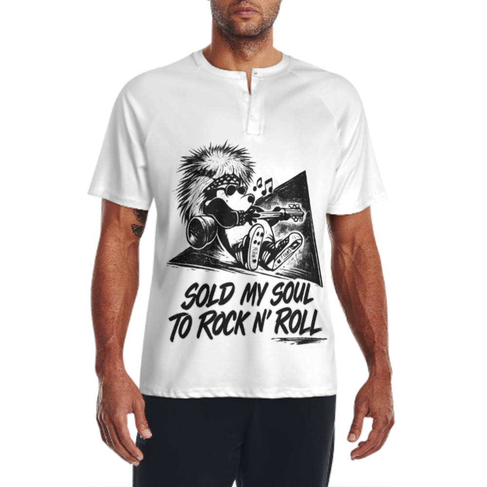 Sold My Soul To Rock N Roll Vintage Graphic T-Shirt – Retro Music Lover Punk Rock Band Tee(z368)