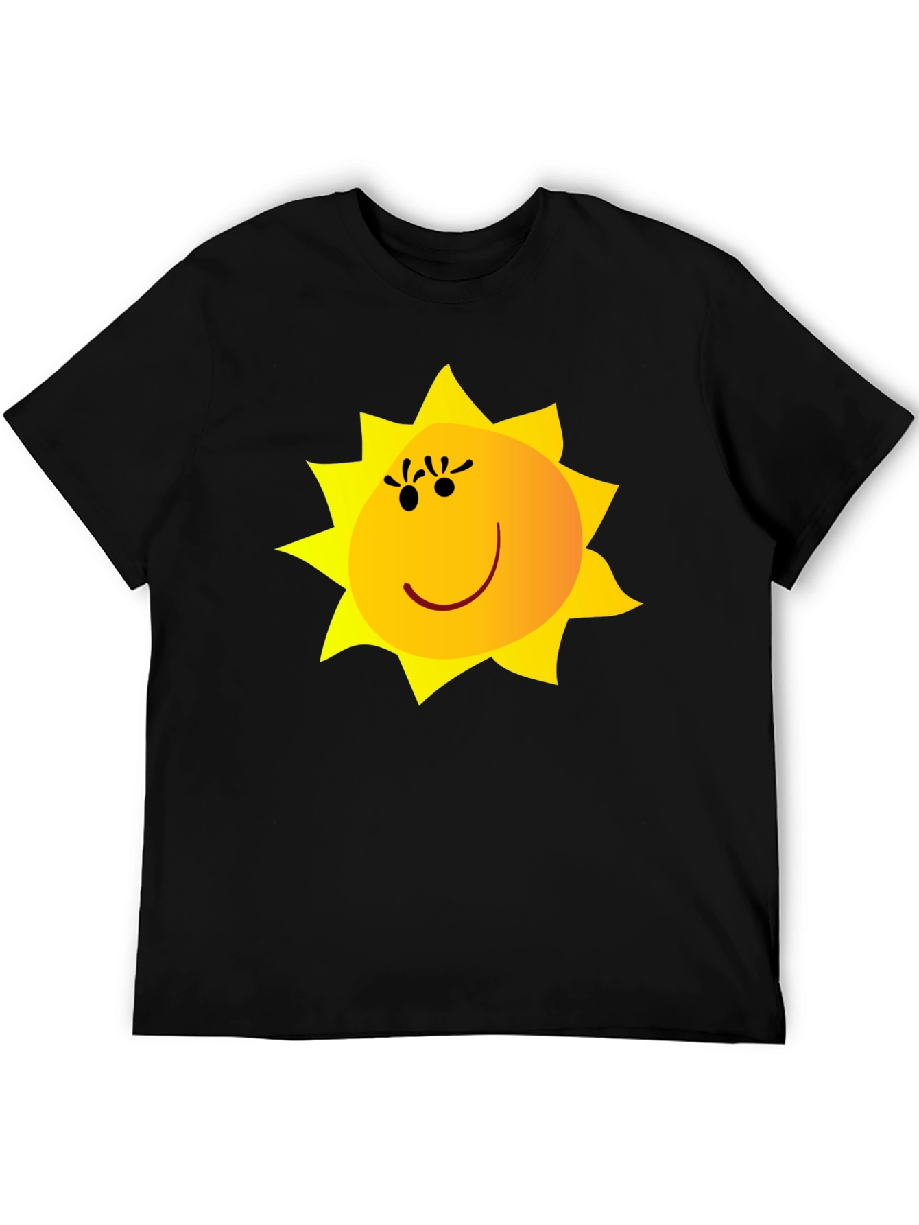 Happy Sun Graphic Tee - Black Cotton Blend