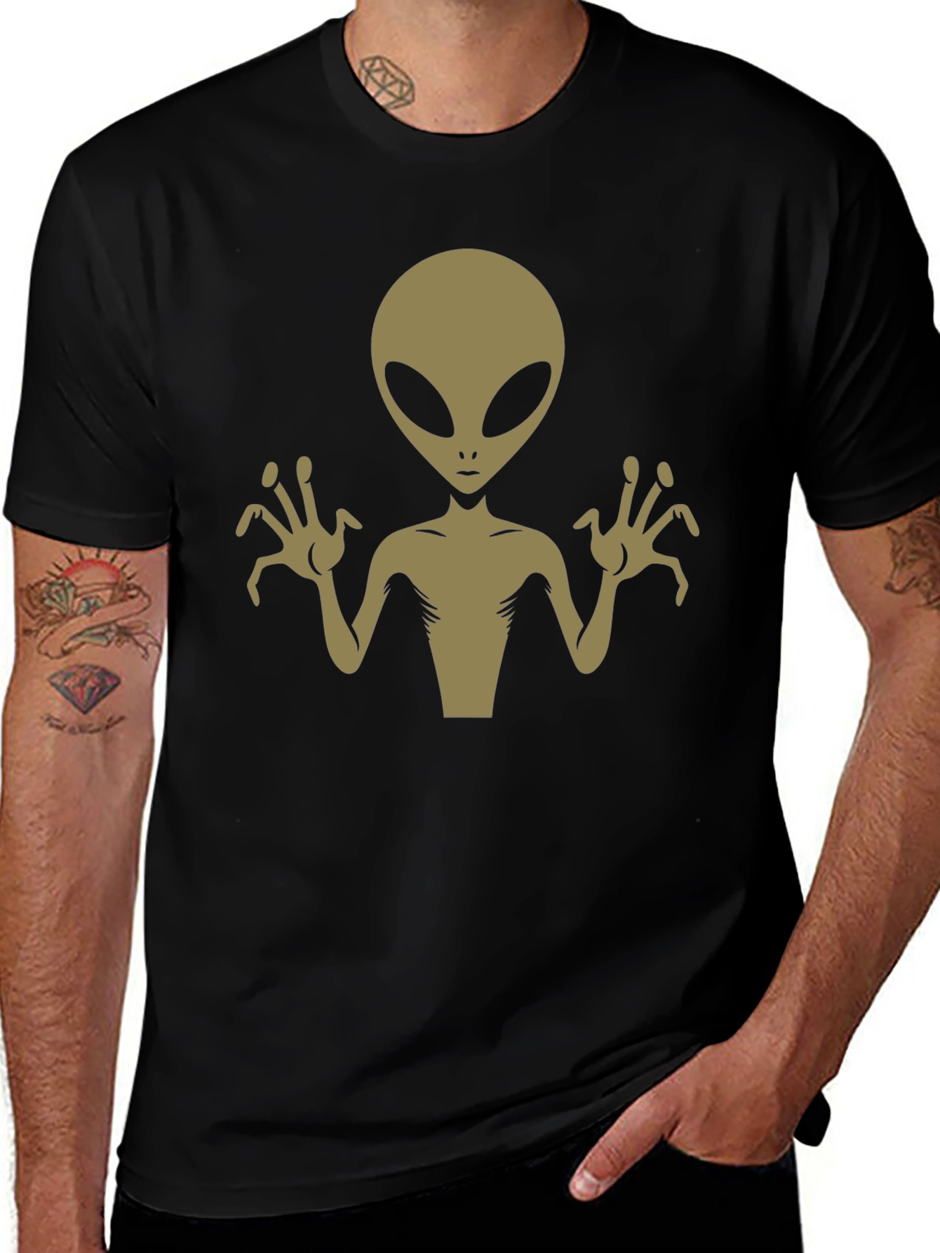 Alien Graphic Black T-Shirt