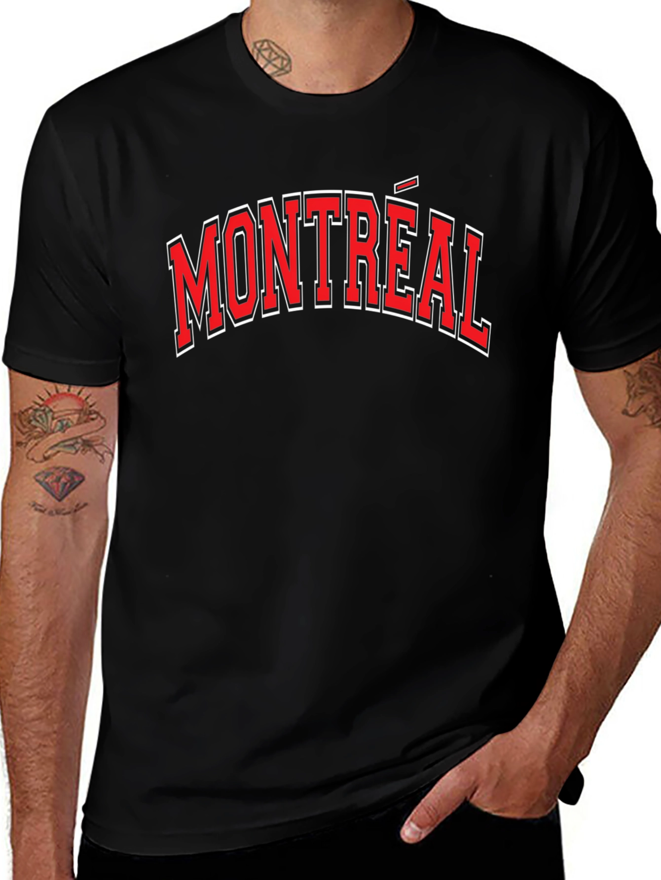Montreal Graphic Tee - Black Cotton T-Shirt