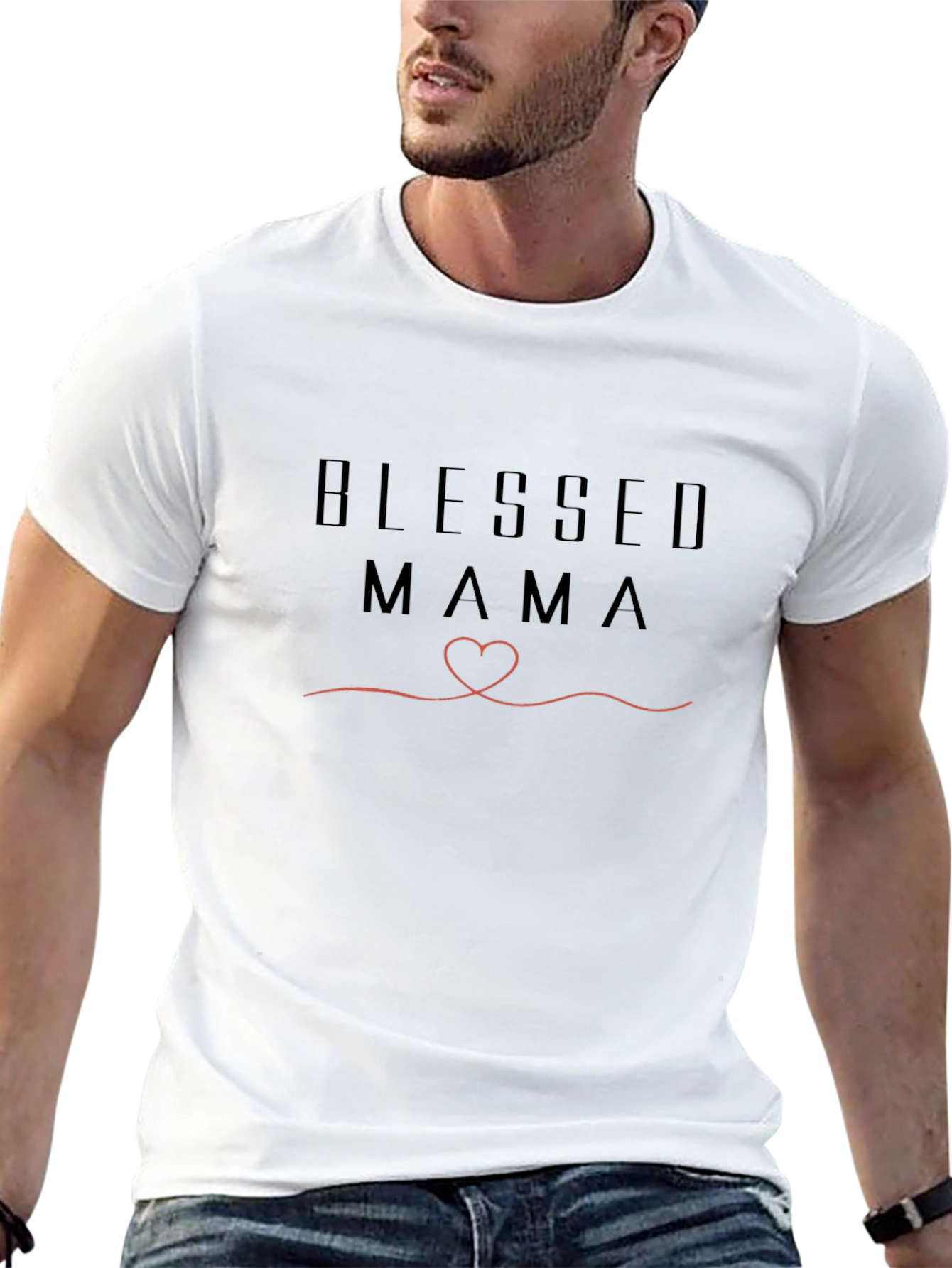 Blessed Mama Graphic Tee - Soft Black Cotton