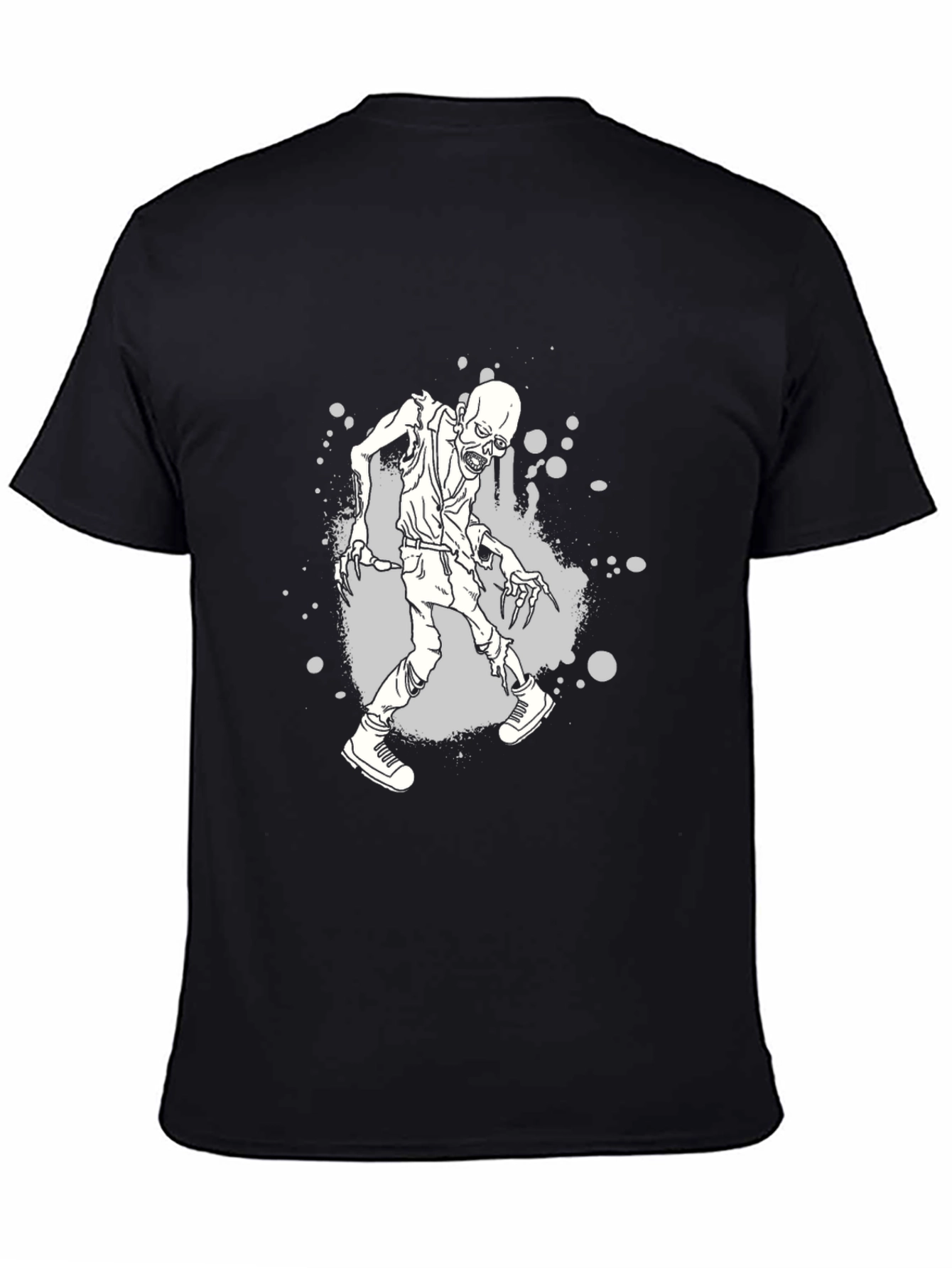 Zombie Graphic Print Black T-Shirt