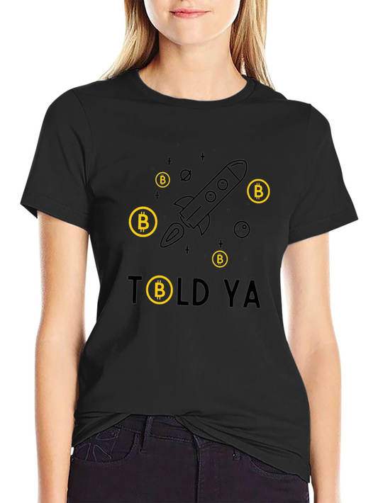 Bitcoin Rocket Black Tee - I Told Ya!