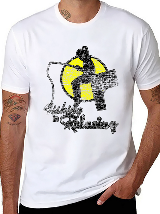 Fishing is Relaxing Graphic Tee - Black