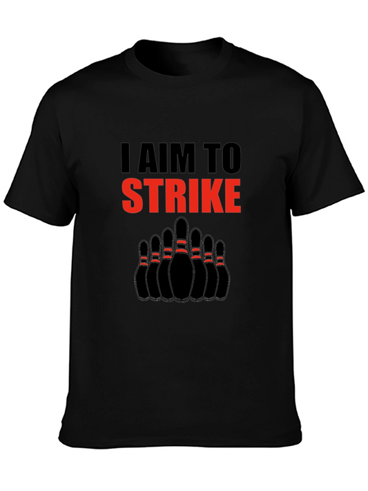 Bowling Strike Graphic Tee - Sporty Mens T-Shirt