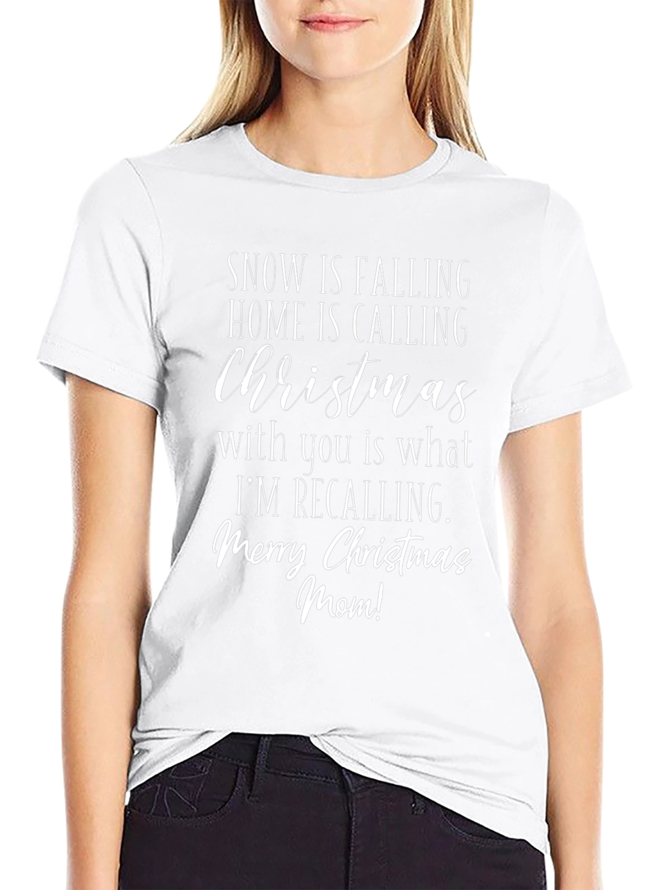 Snow is Falling Christmas T-Shirt for Mom