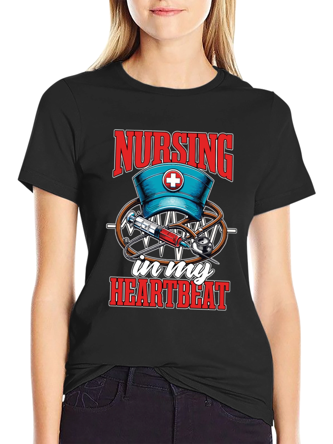 Nursing in My Heartbeat T-Shirt - Medical Staff Apparel