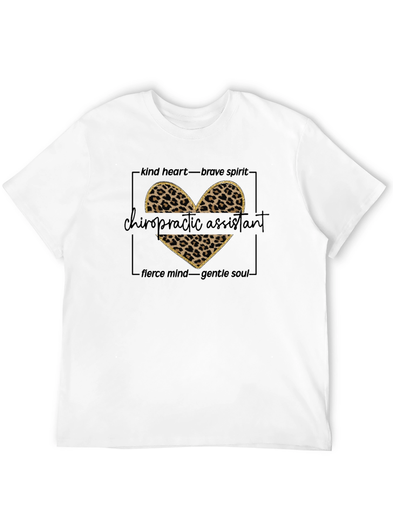 Chiropractic Assistant Leopard Heart T-Shirt