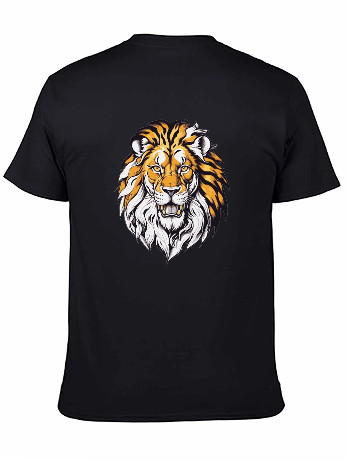 Lion Graphic Print Black T-Shirt