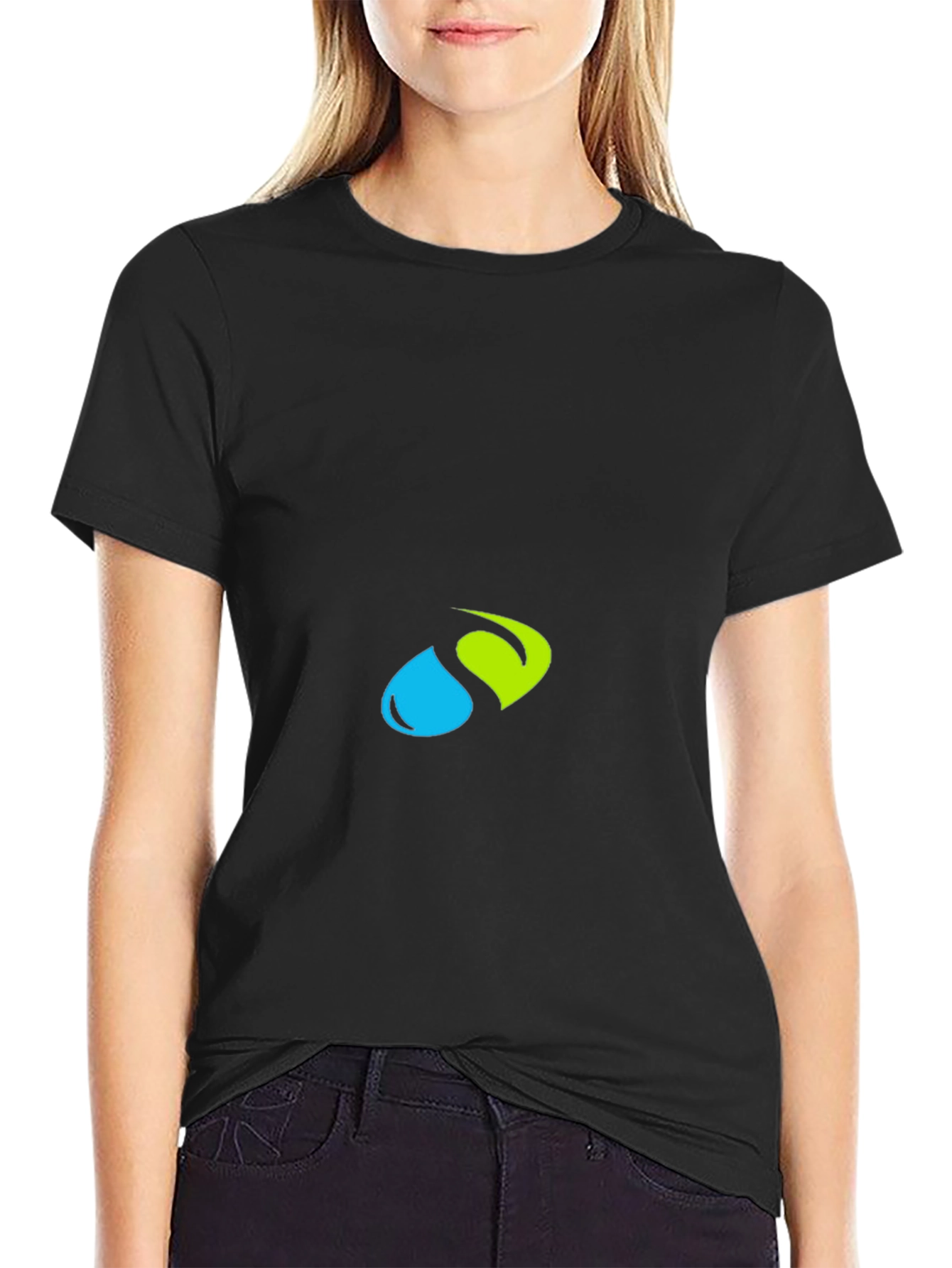 Modern Black Tee with Abstract Logo