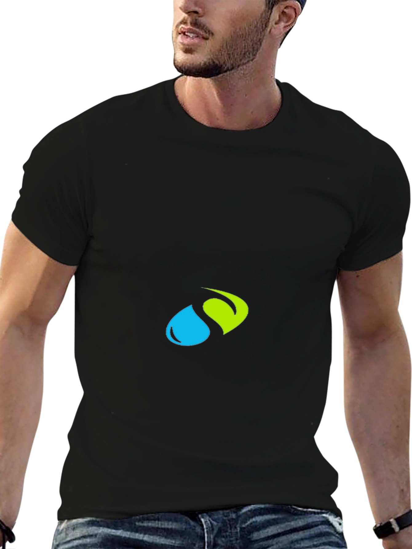 Modern Black Tee with Abstract Logo