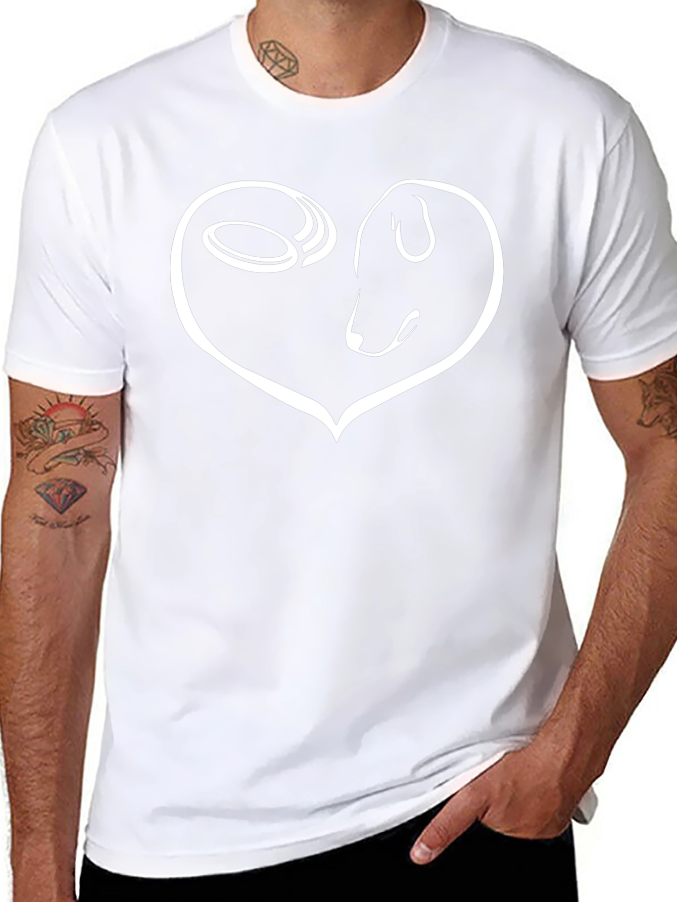 Dog Lover T-Shirt Heart Frisbee Black