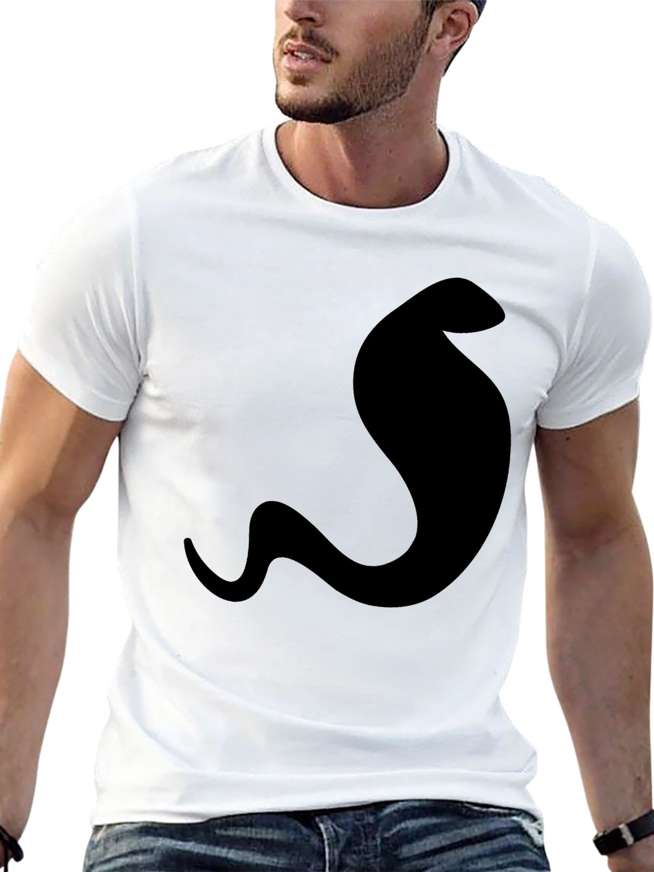 Mens Cobra Graphic Tee - Sleek Black T-Shirt