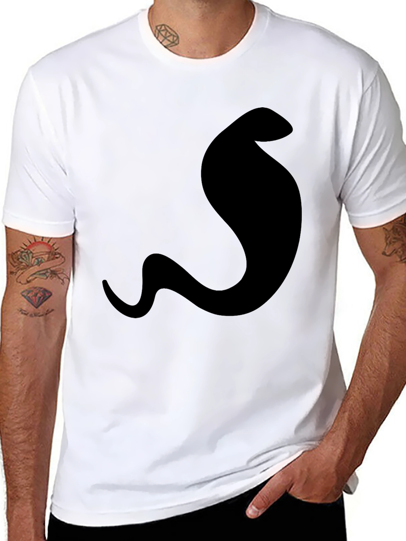 Mens Cobra Graphic Tee - Sleek Black T-Shirt