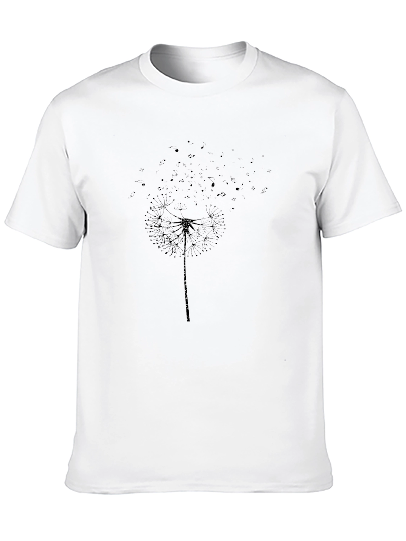 Dandelion Print Black T-Shirt - Stylish Casual Wear