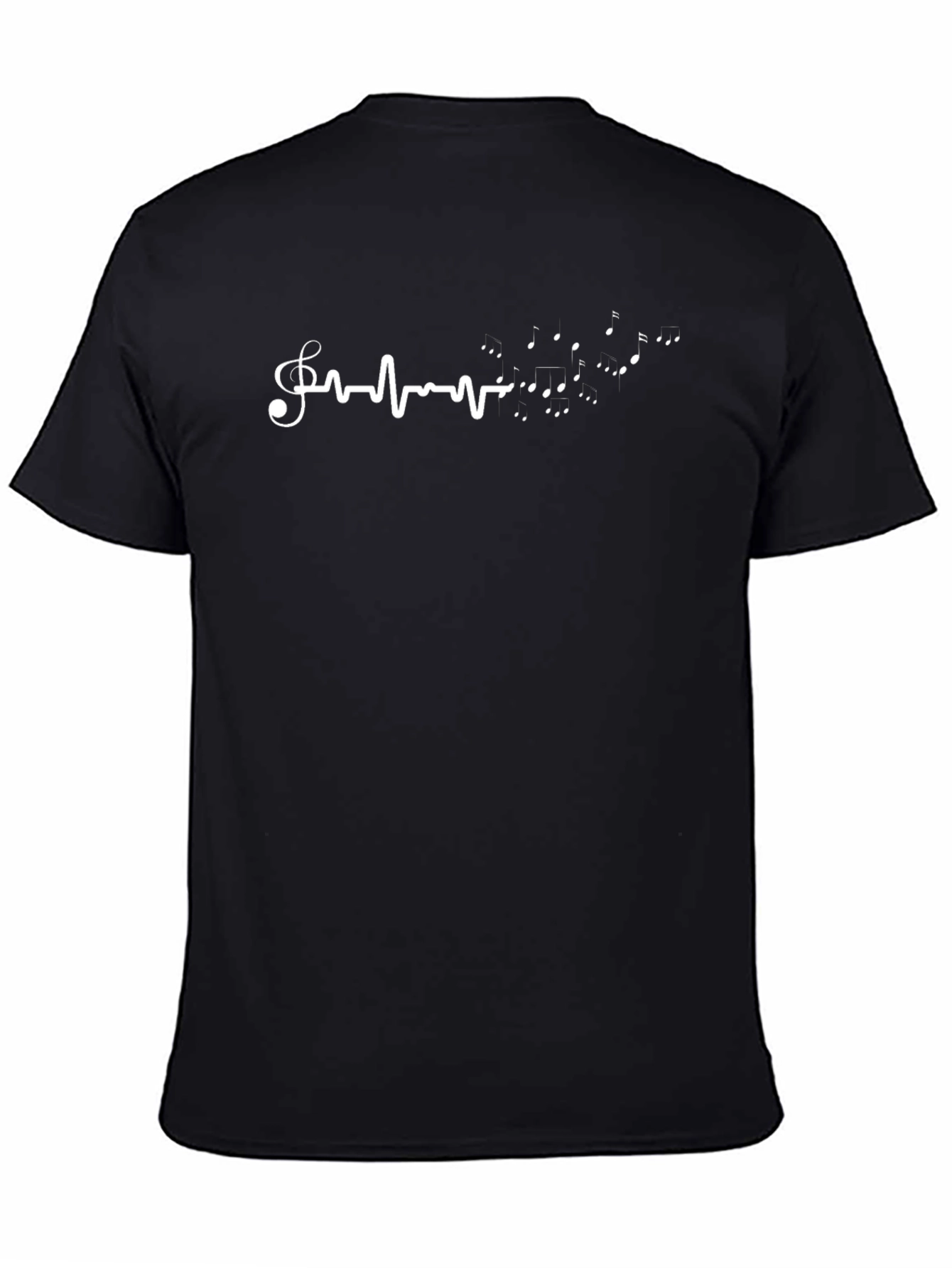 Music Heartbeat T-Shirt - Black Cotton Tee