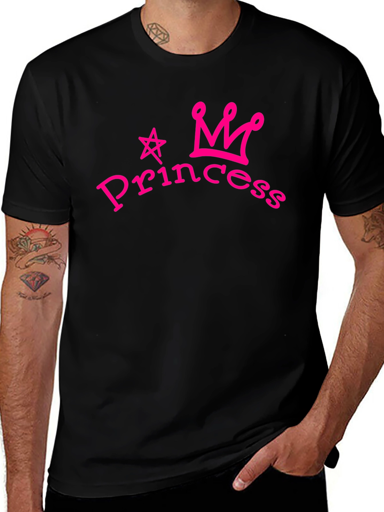 Princess Crown Graphic Tee - Stylish Black T-Shirt