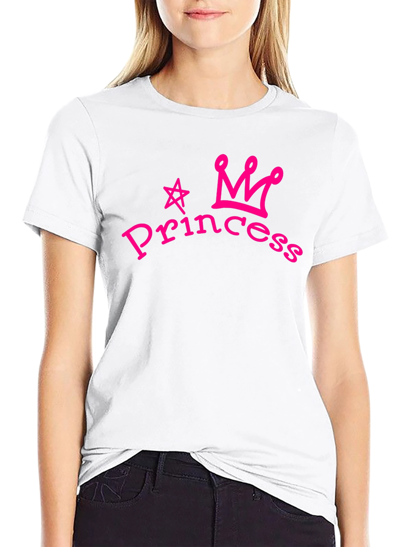 Princess Crown Graphic Tee - Stylish Black T-Shirt