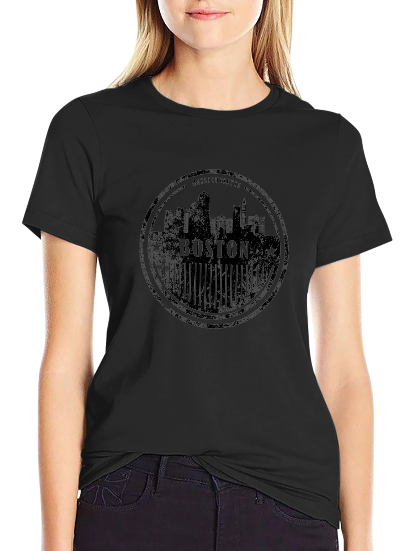Boston Massachusetts Black T-Shirt