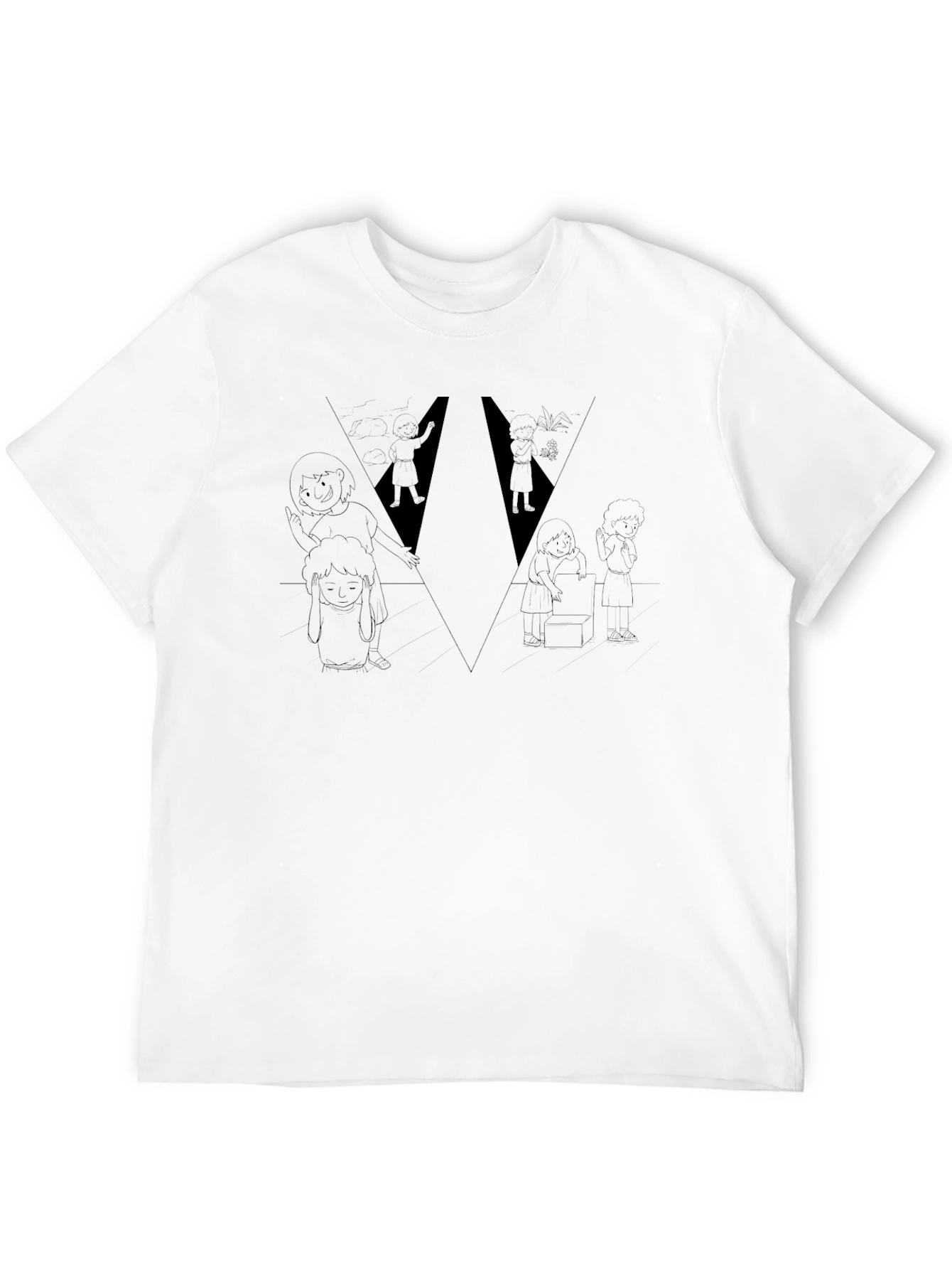 Abstract Graphic Print Black T-Shirt