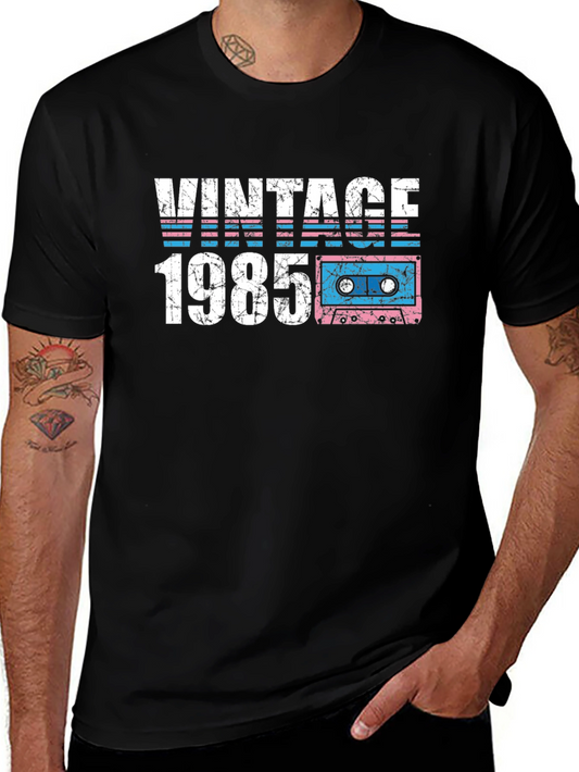 Vintage 1985 Cassette Tape T-Shirt Retro Birthday Gift